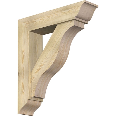 Funston Traditional Rough Sawn Bracket W/ Offset Brace, Douglas Fir, 8W X 34D X 38H